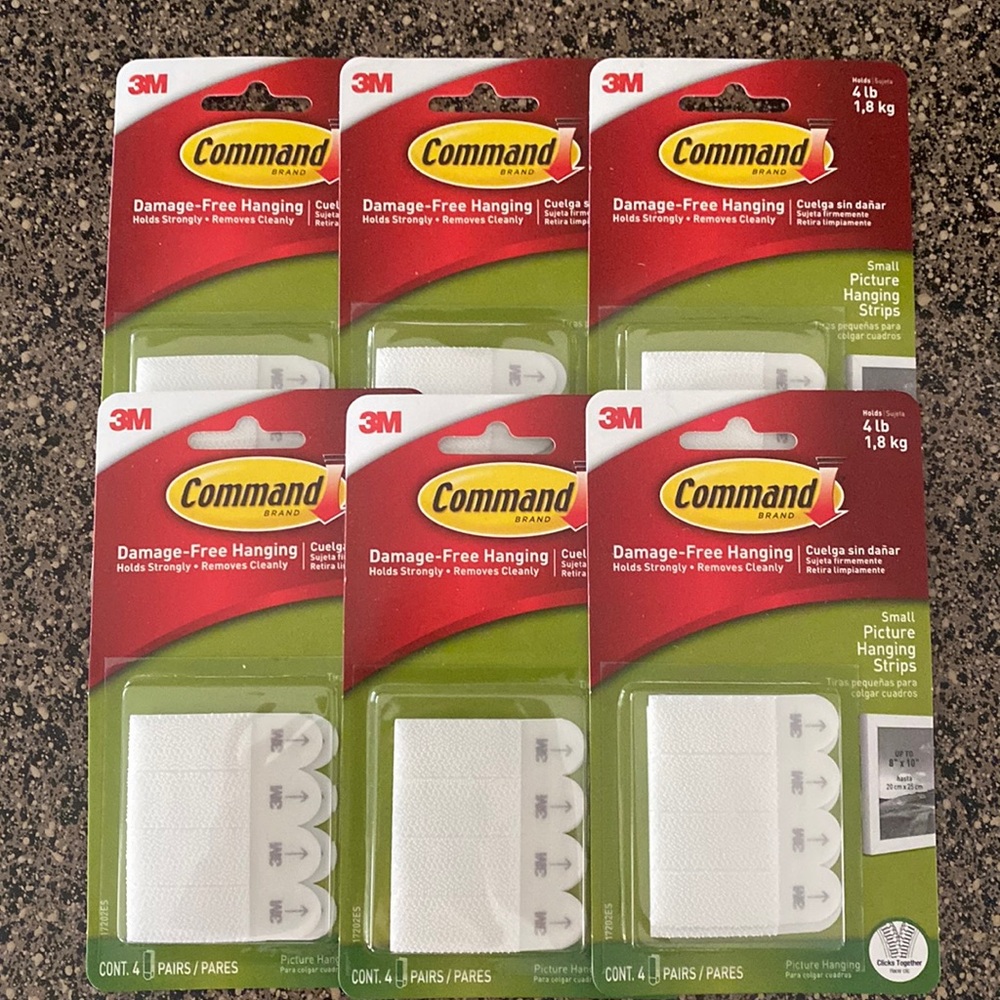 Command small picture strips (4lb) x 6